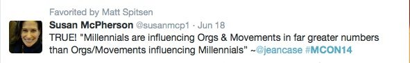 Millennial Engagement Susan McPherson Tweet